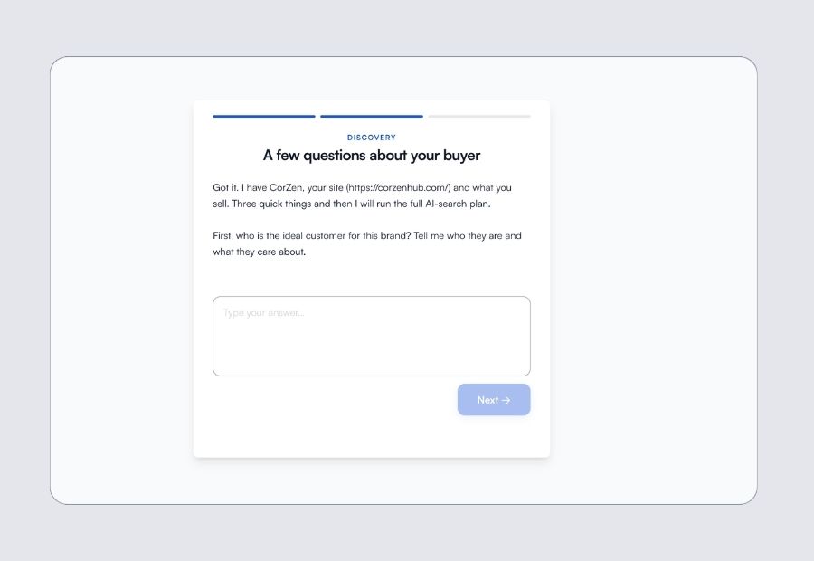 Intake question to identify ideal customer profile