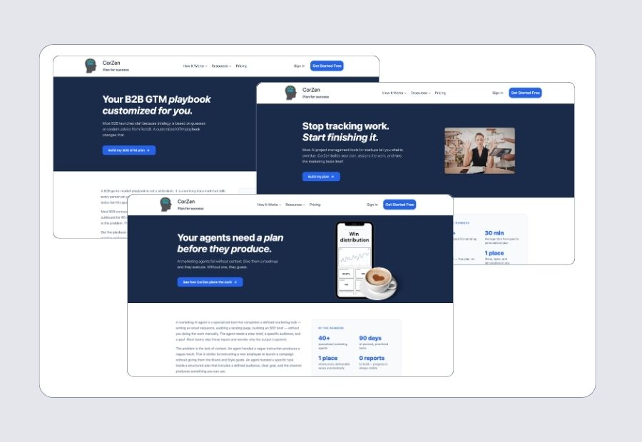 Task cards with assigned AI agents handling recurring admin work